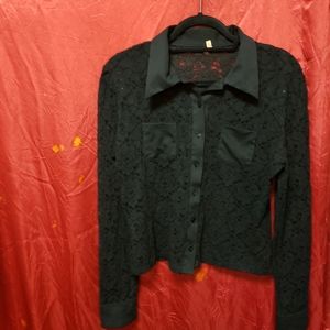 VINTAGE UNIQUE SEDUZIONE ALL LACE BUTTON UP TOP/SZ.3 /EGPLC